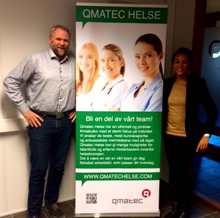 Gründer Kjell Arild Grønås og HR-ansvarlig Emilie E. Nsien i Qmatec Helse