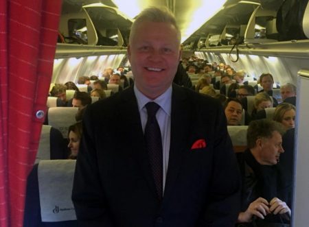 "Flykaptein" Trond Valle i Estate Media AS, klar for avreise til Cannes