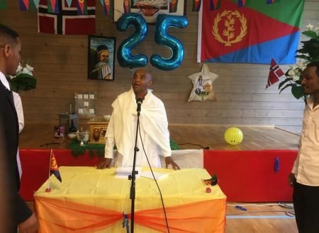 Gjerstad skole var fargerikt pyntet under feiringen av Eritreas nasjonaldag