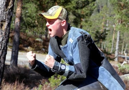 En tydelig godt fornøyd Marcus Langmyr etter at seieren i årets Storfjellkarusell var klar.