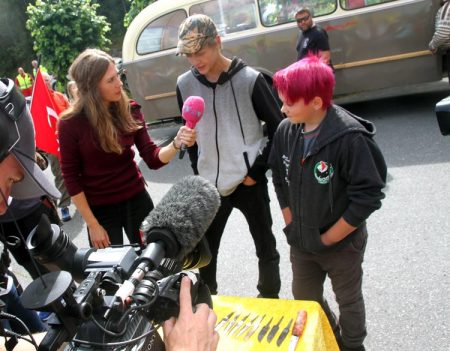 Espen Dalen har erfaring fra TV fra før, her under et intervju med NRK i sendingen "Sommertoget" tidligere i år.