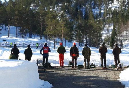 Bildet er fra skytingen på Solem 2. påskedag, der 185 skyttere deltok