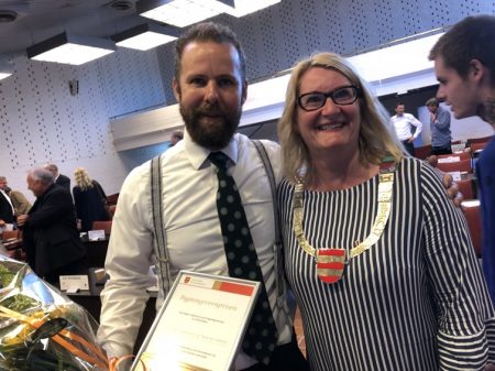 Torgrim Landsverk og fylkesordfører Gro Bråten