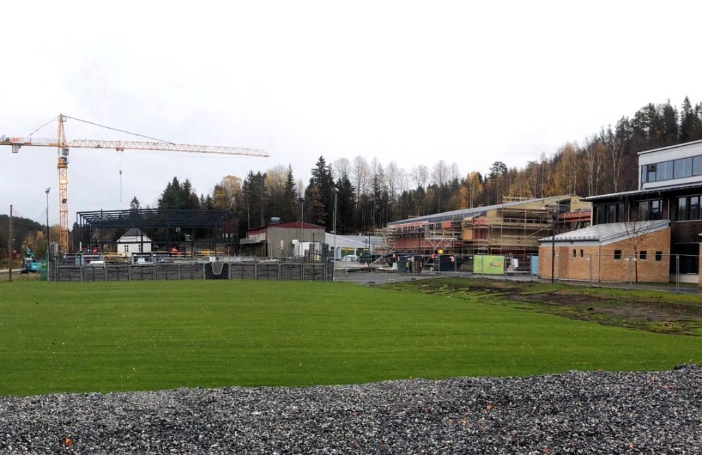Den nye barneskolen med flerbrukshall på Abel skole er under rask utvikling.