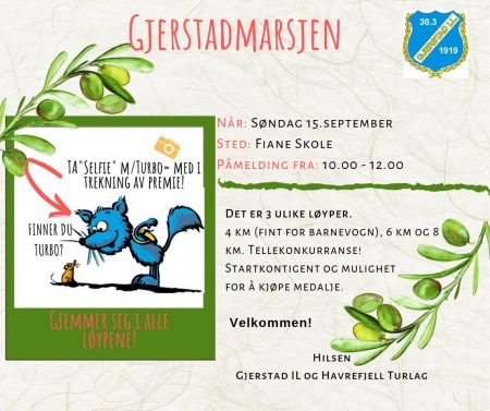 Her er info om årets Gjerstadmarsj.