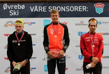Kristian Aasbø tok gull i LM i rulleskiskyting søndag. Foto: GIL