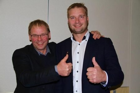 Åge Gyland og Knut Erik Ulltveit er den nye lederduoen i Agder Bondelag. Foto: Øystein Moi / Facebook