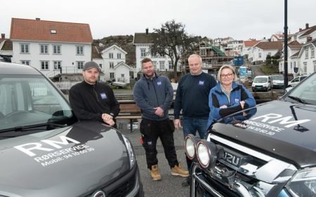 Fra venstre: Espen Ausland, Fred Winther, Olaf Ausland og Kari Ausland. Foto: Tore Myrberg.