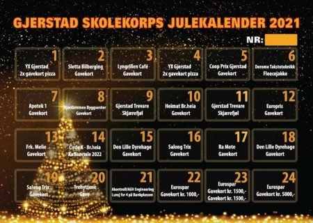 Det er på tide å skaffe seg årets julekalender fra Gjerstad Skolekorps.