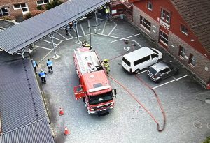 Pågår: Stor brannøvelse på Gjerstadheimen
